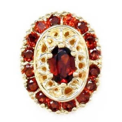 N306 14K OV AND ROUND GARNET SLIDE 